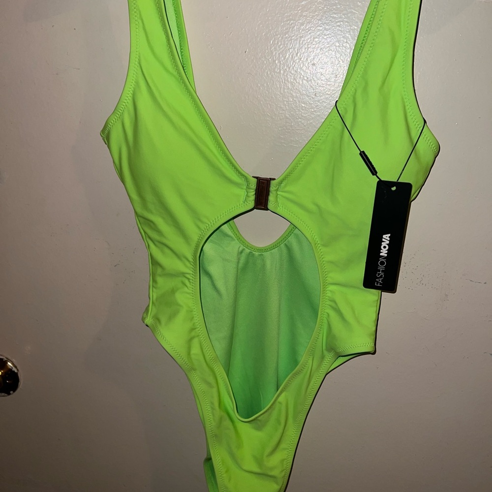 Fashion Nova Neon Green One Piece Swimsuit